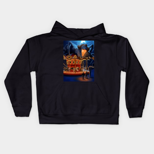 Terrifying Carousel Kids Hoodie by ALStanford